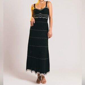 Elegant knitted Black Maxi Dress